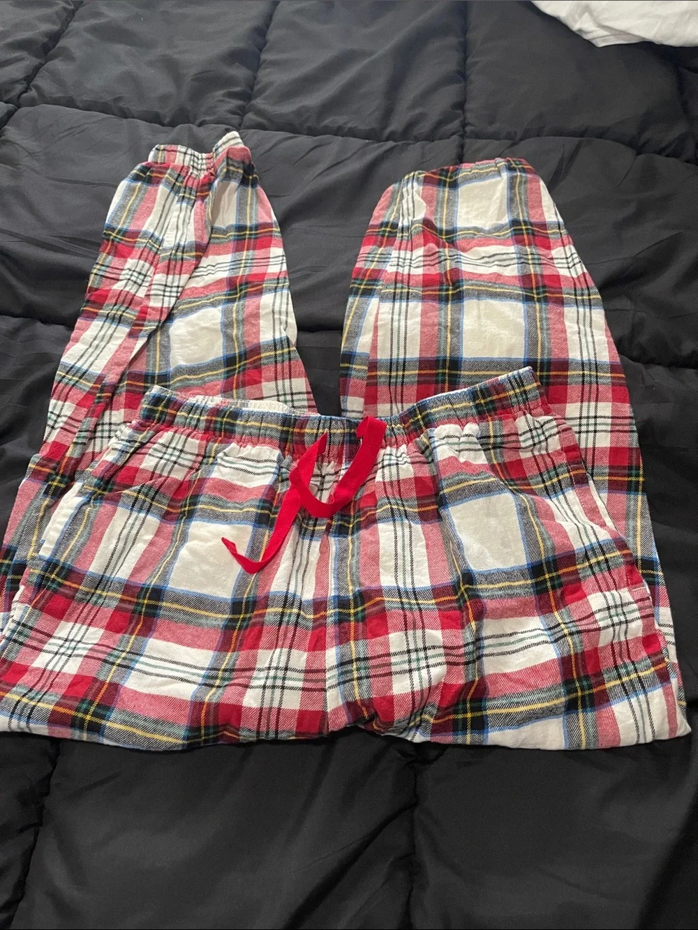 Kids Red Plaid Cotton Pajama Pants - Brand Unspecified